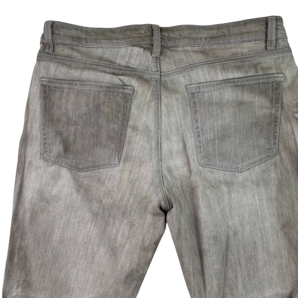 Eileen Fisher Organic Cotton Jeans Size 8 Stretch Straight Leg Washed Light Gray - Picture 4 of 11